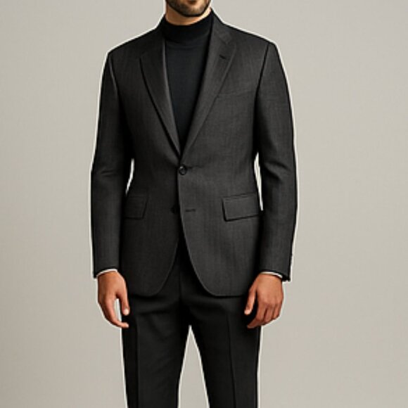 Burberry London Wool Pinstripe Blazer Charcoal Grey, Classic Suit Jacket - Picture 1 of 7